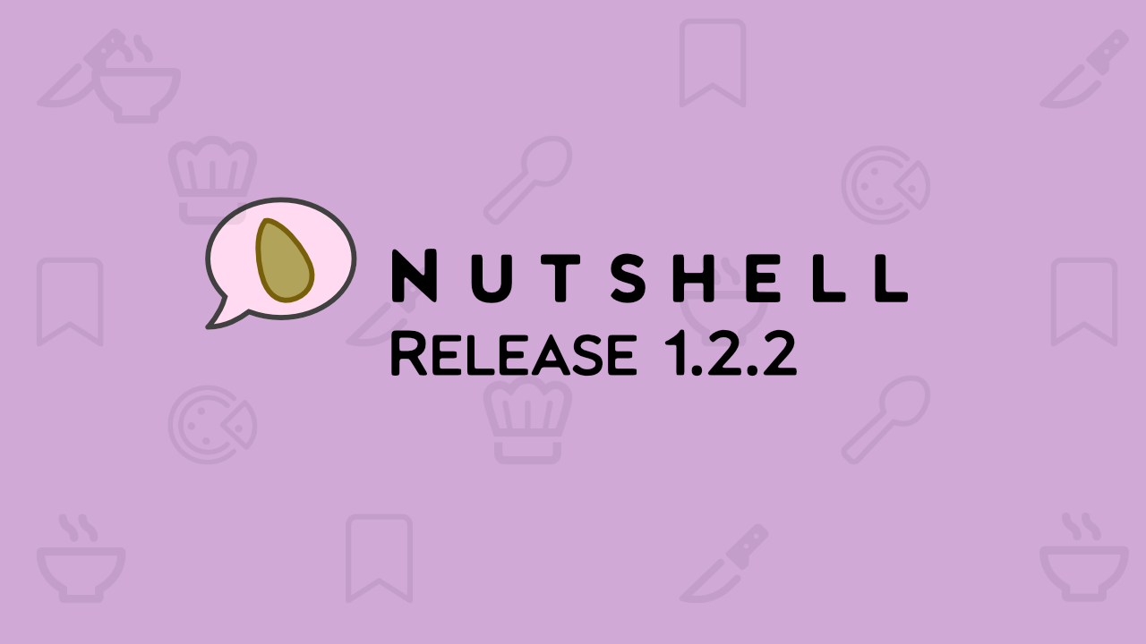 Nutshell themed image with text \"Release 1.2.3\"